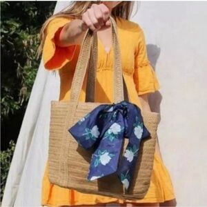 Draper James Everyday Straw Bag With Floral Scarf